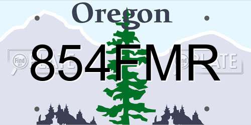 854FMR Oregon License Plate