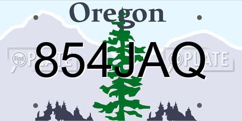 854JAQ Oregon License Plate
