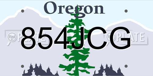 854JCG Oregon License Plate