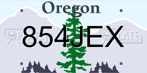854JEX Oregon License Plate