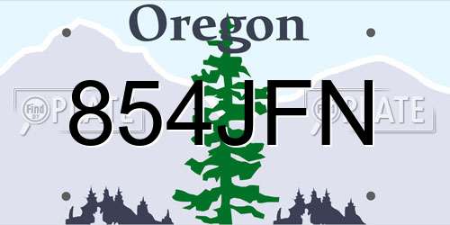 854JFN Oregon License Plate