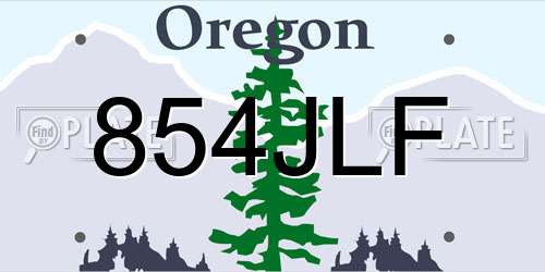 854JLF Oregon License Plate