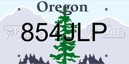 854JLP Oregon License Plate