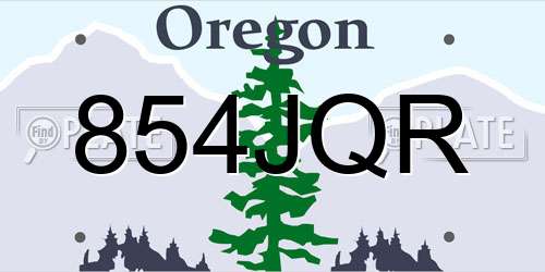 854JQR Oregon License Plate