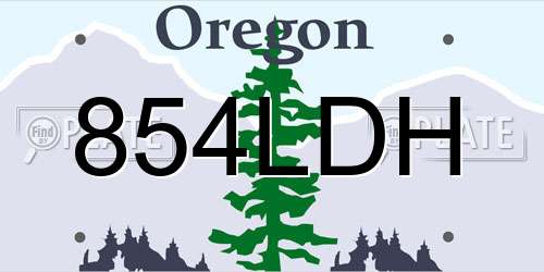 854LDH Oregon License Plate