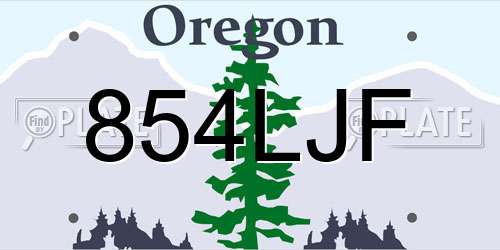 854LJF Oregon License Plate