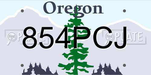 854PCJ Oregon License Plate