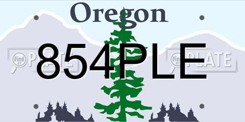 854PLE Oregon License Plate