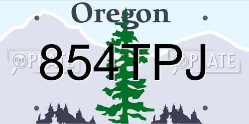 854TPJ Oregon License Plate