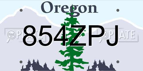 854ZPJ Oregon License Plate