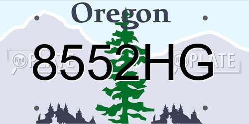 8552HG Oregon License Plate
