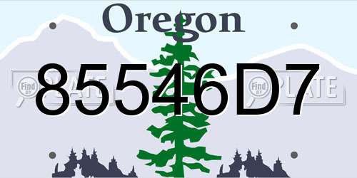 85546D7 Oregon License Plate