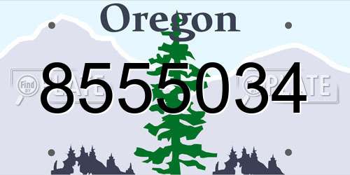 8555034 Oregon License Plate