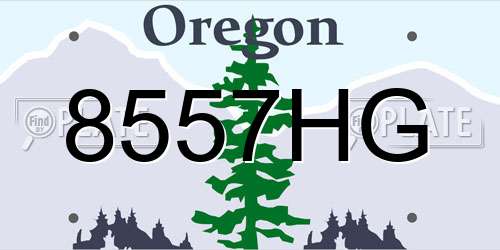 8557HG Oregon License Plate