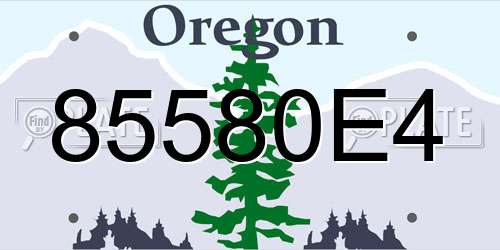 85580E4 Oregon License Plate
