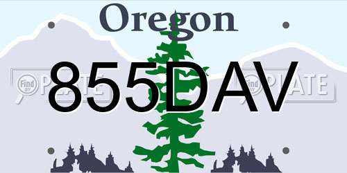 855DAV Oregon License Plate
