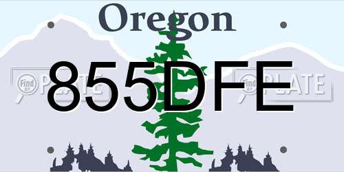 855DFE Oregon License Plate