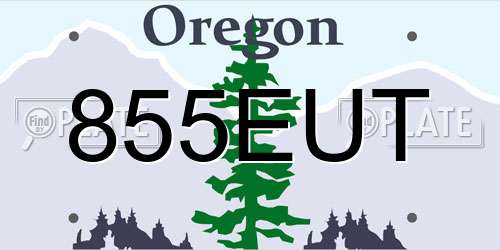 855EUT Oregon License Plate