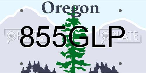 855GLP Oregon License Plate