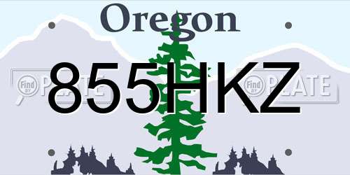 855HKZ Oregon License Plate