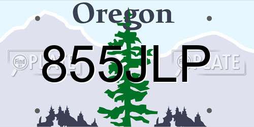 855JLP Oregon License Plate