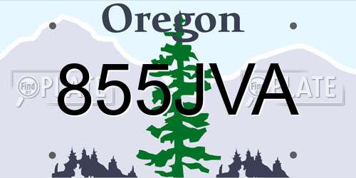 855JVA Oregon License Plate