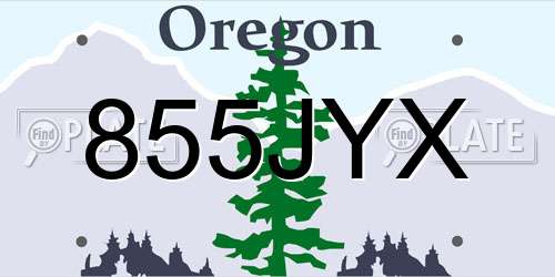 855JYX Oregon License Plate