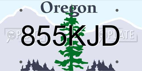 855KJD Oregon License Plate