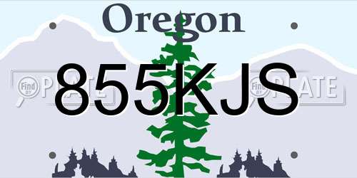 855KJS Oregon License Plate