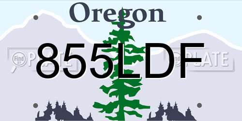 855LDF Oregon License Plate
