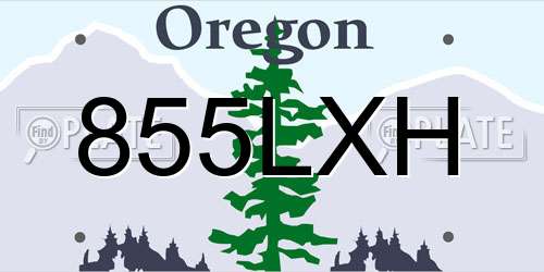855LXH Oregon License Plate