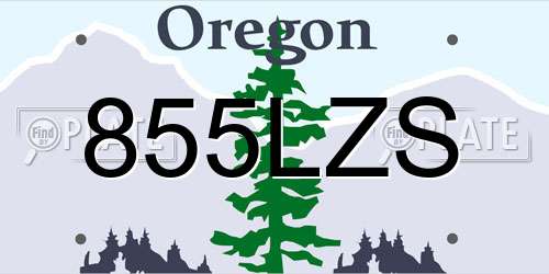 855LZS Oregon License Plate