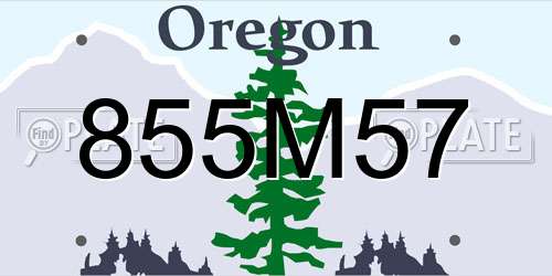 855M57 Oregon License Plate