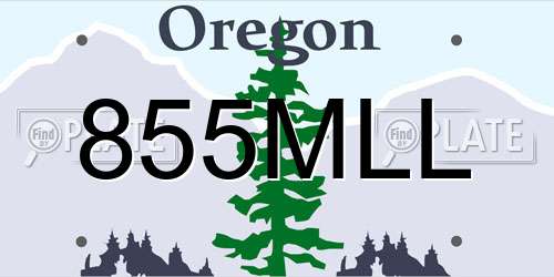 855MLL Oregon License Plate