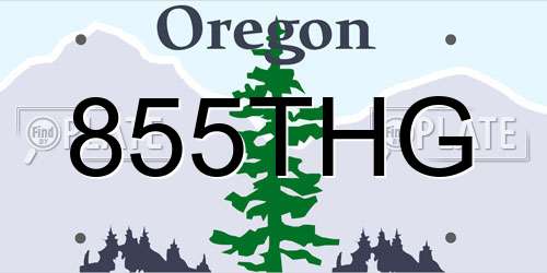 855THG Oregon License Plate