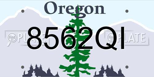 8562QI Oregon License Plate