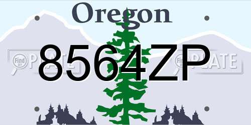 8564ZP Oregon License Plate