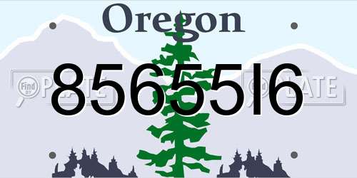 85655I6 Oregon License Plate