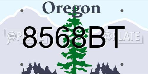 8568BT Oregon License Plate