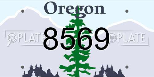 8569 Oregon License Plate