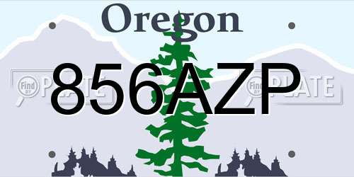 856AZP Oregon License Plate