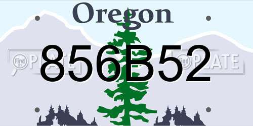 856B52 Oregon License Plate