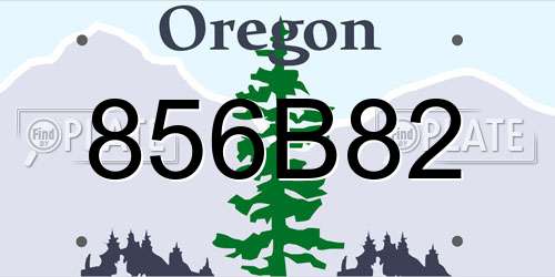 856B82 Oregon License Plate