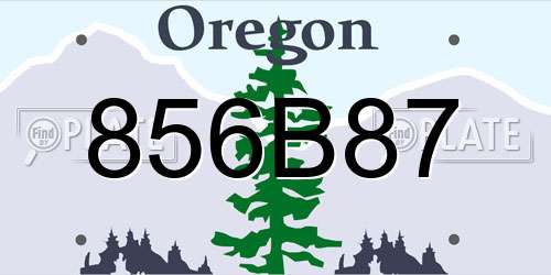 856B87 Oregon License Plate