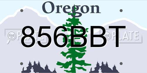 856BBT Oregon License Plate