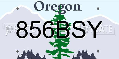 856BSY Oregon License Plate