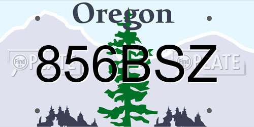 856BSZ Oregon License Plate