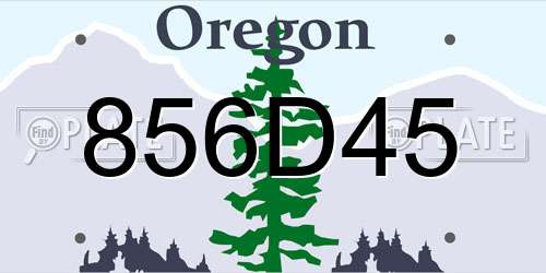 856D45 Oregon License Plate