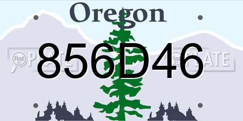 856D46 Oregon License Plate