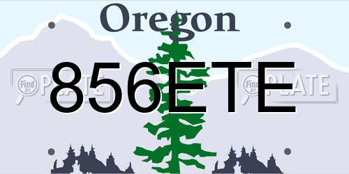 856ETE Oregon License Plate